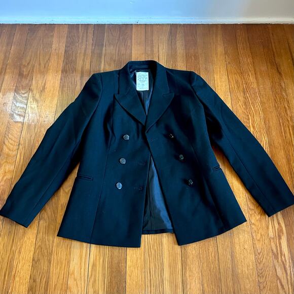 Vintage WRNS Royal Navy Jacket – Women’s Medium Double-Breasted Wool Coat - Picture 11 of 16